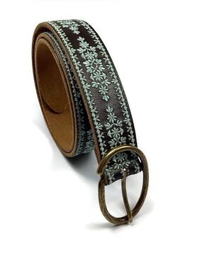 Lucky Brand Brown Leather Embroidered Western Belt Men’s Medium NEW! Retail $49